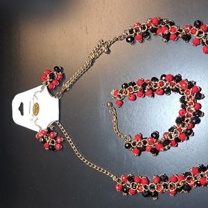 Red and Black Fashion Jewelry Set